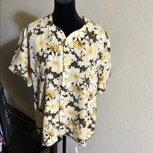 Black and Yellow Casual Button Down Shirt